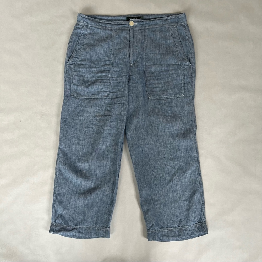 Ralph Lauren Light Blue Linen Pants Women’s Size 14